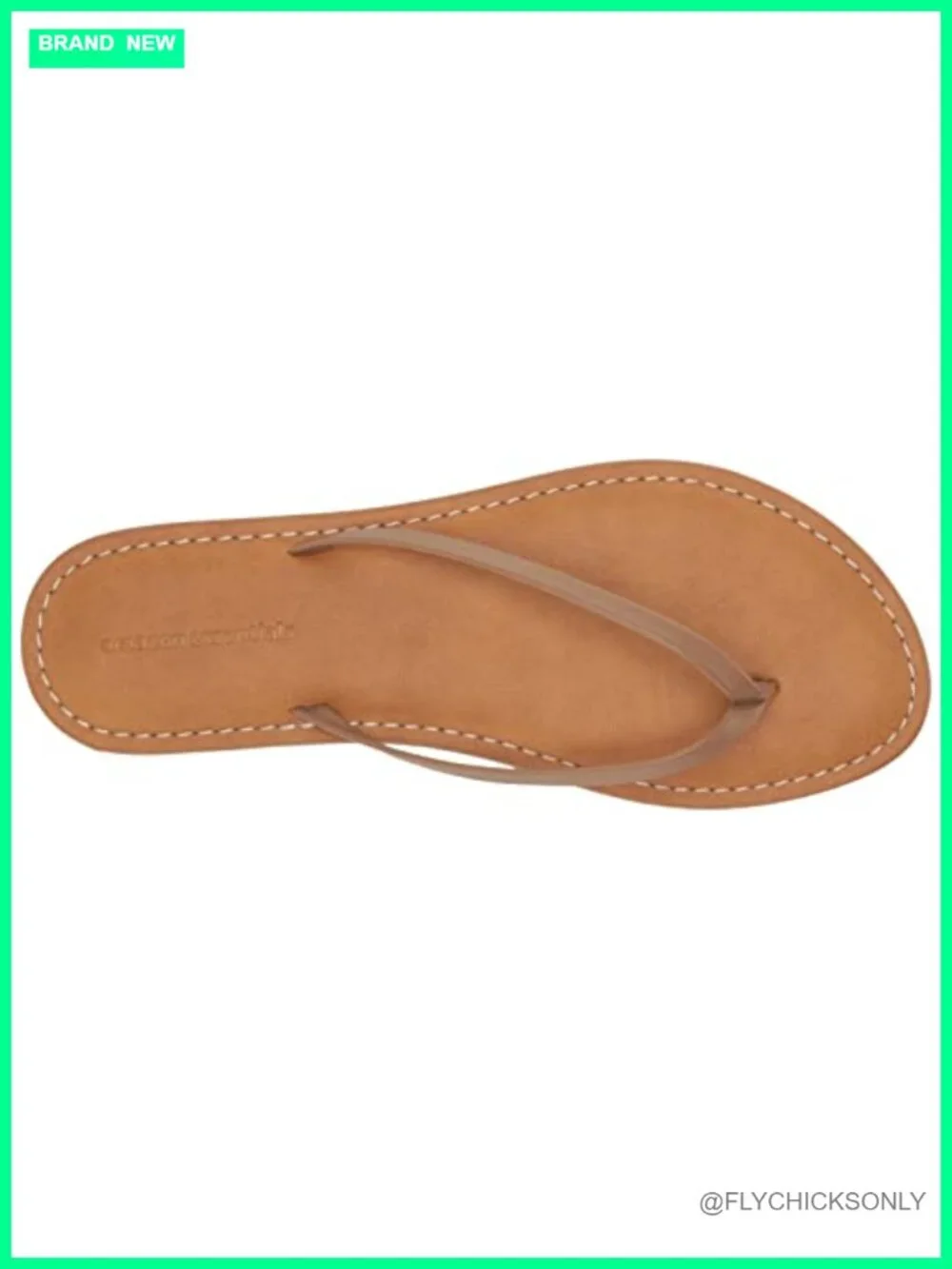 Faux Leather Thong Sandals with Memory Foam Insole - Flip Flops